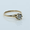 1ct Old Mine Cut Diamond Solitaire 14k Yellow Gold Engagement Ring