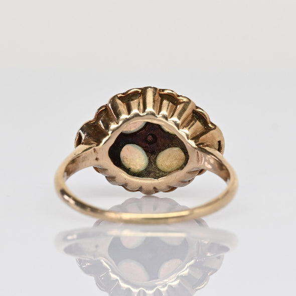 Victorian Opal Pearl and Ruby Yellow Gold Antique Ring