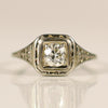 Antique Art Deco 0.45ct Old Mine Cut Diamond Engagement Ring 14k