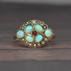 Victorian Opal Pearl and Ruby Yellow Gold Antique Ring