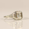 Antique Art Deco 0.45ct Old Mine Cut Diamond Engagement Ring 14k