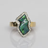 Boulder Opal Free Form Diamond Accent 14k Yellow Gold Ring