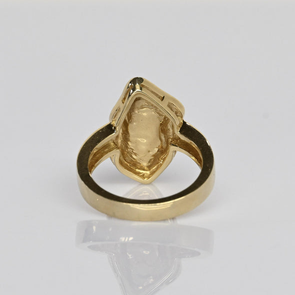 Boulder Opal Free Form Diamond Accent 14k Yellow Gold Ring