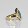 Boulder Opal Free Form Diamond Accent 14k Yellow Gold Ring