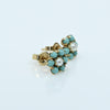 Vintage 14K Yellow Gold Turquoise and Pearl Floral Earrings