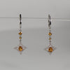 Citrine Dangle Earrings w. 1/2ctw Diamonds in 18K White Gold