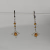 Citrine Dangle Earrings w. 1/2ctw Diamonds in 18K White Gold