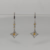 Citrine Dangle Earrings w. 1/2ctw Diamonds in 18K White Gold