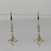 Citrine Dangle Earrings w. 1/2ctw Diamonds in 18K White Gold