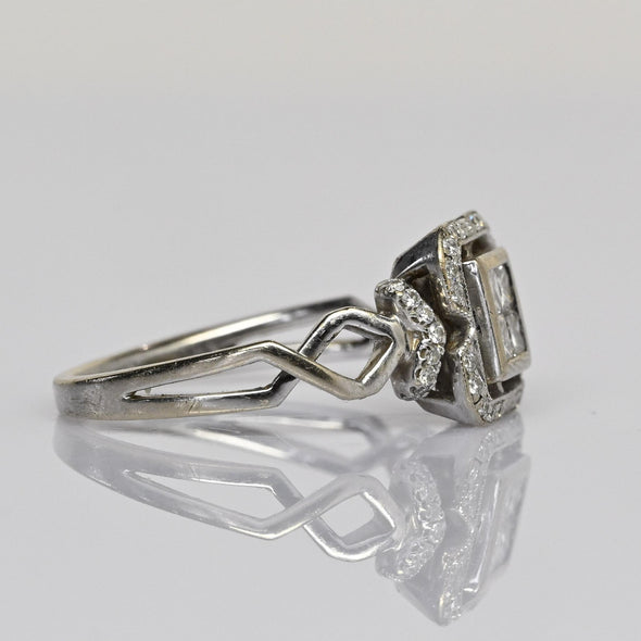 Princess Cut Diamond Invisible Set 18k White Gold Vannah K Ring