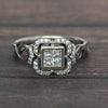 Princess Cut Diamond Invisible Set 18k White Gold Vannah K Ring