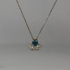 1.5ctw Blue Diamond Three Stone Bezel Set Pendant in 14k White Gold