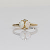 Vintage Petit Opal and Diamond 14k Yellow Gold Ring