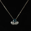 1.5ctw Blue Diamond Three Stone Bezel Set Pendant in 14k White Gold