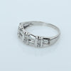 Elegant Platinum Diamond Band with Tapered Baguettes & Round Brilliants – 0.80ct