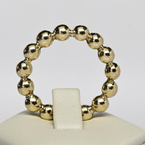 Custom Beaded Eternity Band 18k Yellow Gold Ring