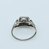 Art Deco 0.35ct Old European Cut Diamond 18k White Gold Filigree Engagement Ring