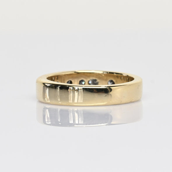 1.2ctw VS Diamond 6 Stone Channel Set Band Yellow Gold Ring