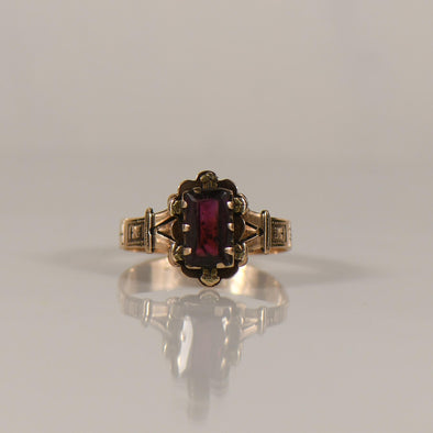 Dated Victorian Mourning Purple Gem Ring