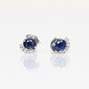Blue Sapphire & Diamond 18k White Gold Earrings