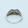 Art Deco Diamond Two Stone Filigree 18k White Gold Ring