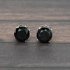 Vintage 4cttw Round Black Diamond 14k White Gold Stud Earrings