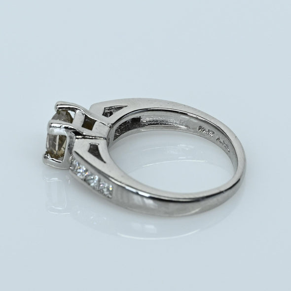 1.41ctw Fancy Brown Rectangular Cushion Cut Diamond Platinum Engagement Ring