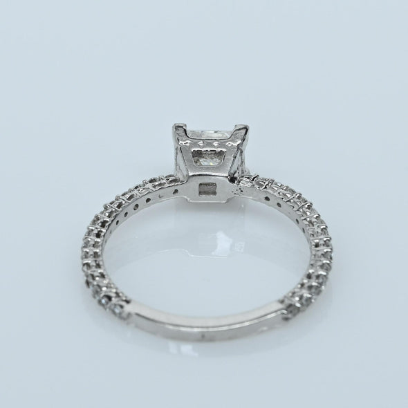 1.6ctw Princess Cut Diamond 14K White Gold Engagement Ring