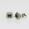 EFFY 1cttw Emerald Diamond Halo 14k White Gold Stud Earrings