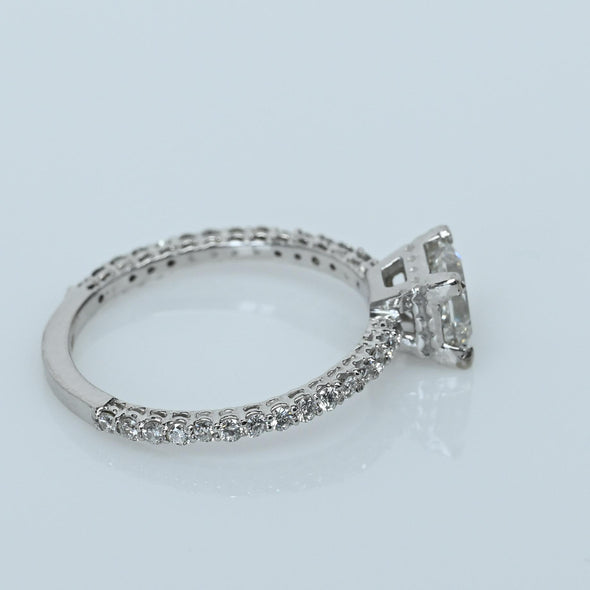 1.6ctw Princess Cut Diamond 14K White Gold Engagement Ring