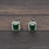 EFFY 1cttw Emerald Diamond Halo 14k White Gold Stud Earrings