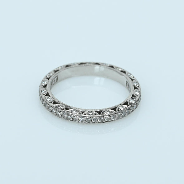 Tacori Platinum 1/2ctw Diamond Eternity Band - Size 4.5