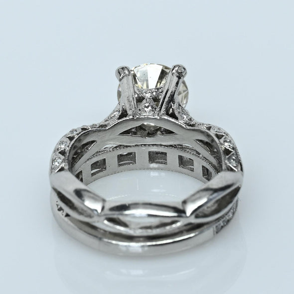 Tacori  2.2ctw Round Brilliant Diamond Platinum Wedding Set Engagement Ring