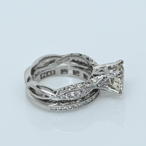 Tacori  2.2ctw Round Brilliant Diamond Platinum Wedding Set Engagement Ring