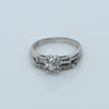 0.93ctw Old European Cut Diamond Vintage Platinum Wedding Set