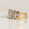 48 Diamond Square Top Men's Yellow Gold Fashion Ring