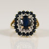 2ctw Sapphire Ring with Diamond and Sapphire accents 14K Yellow Gold