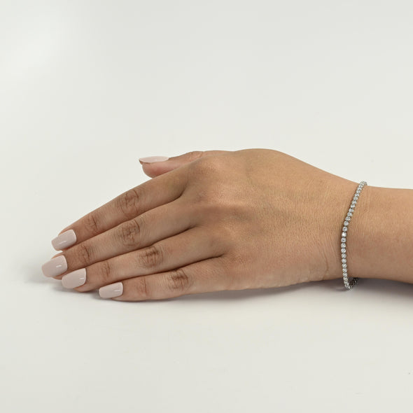 New 2ctw Lab Grown Diamond Round Brilliant White Gold Tennis Bracelet