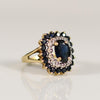 2ctw Sapphire Ring with Diamond and Sapphire accents 14K Yellow Gold