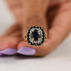 2ctw Sapphire Ring with Diamond and Sapphire accents 14K Yellow Gold