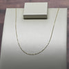 Cable Link Chain Adjustable 16"-18" 1mm 14K Gold Necklace