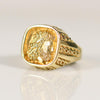 9K Gold Intaglio Ring Featuring Male Silhouette God King Warrior Philosopher