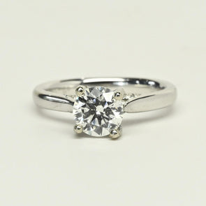 1.22ct F VVS Round Lab Grown Diamond 18K White Gold Ring With IGI