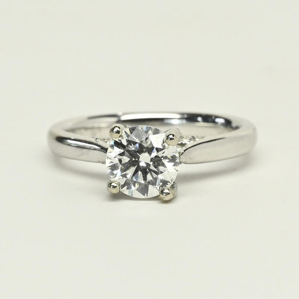 1.22ct F VVS Round Lab Grown Diamond 18K White Gold Ring With IGI