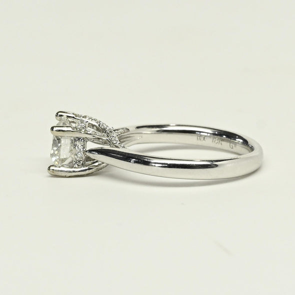1.22ct F VVS Round Lab Grown Diamond 18K White Gold Ring With IGI