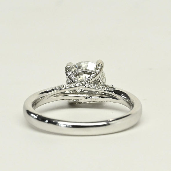 1.22ct F VVS Round Lab Grown Diamond 18K White Gold Ring With IGI