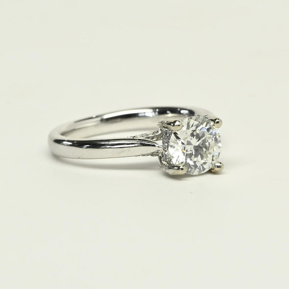 1.22ct F VVS Round Lab Grown Diamond 18K White Gold Ring With IGI