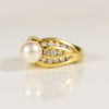 Cultured Pearl and Diamond Ring in 18k Yellow Gold