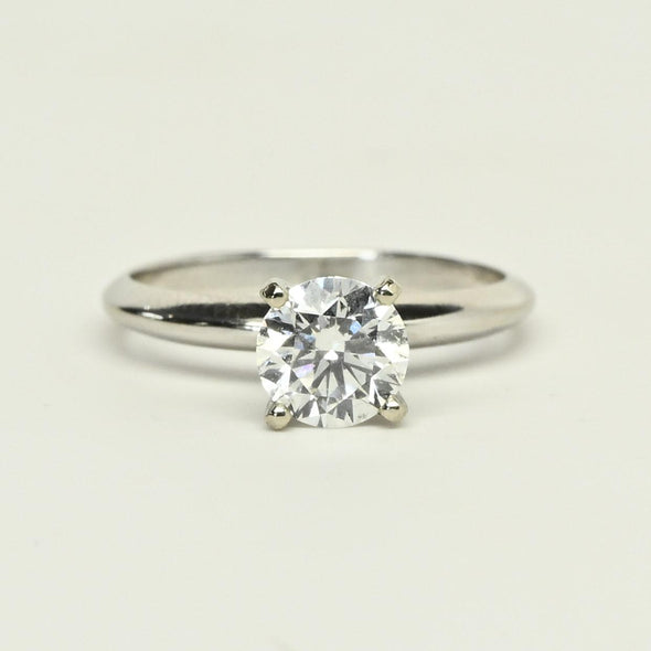 1.03ct Round Lab Grown Diamond 14k White Gold Solitaire Ring w IGI