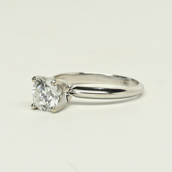 1.09ct E VS Round Lab Grown Diamond 14K White Gold Solitaire Ring With IGI